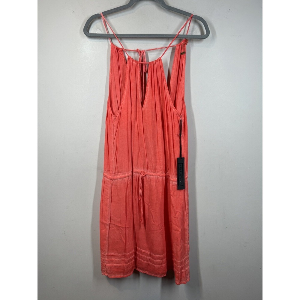 Young Fabulous & Broke YFB Rayon Mini Dress Coral Pink Spaghetti Strap Sz S NWT